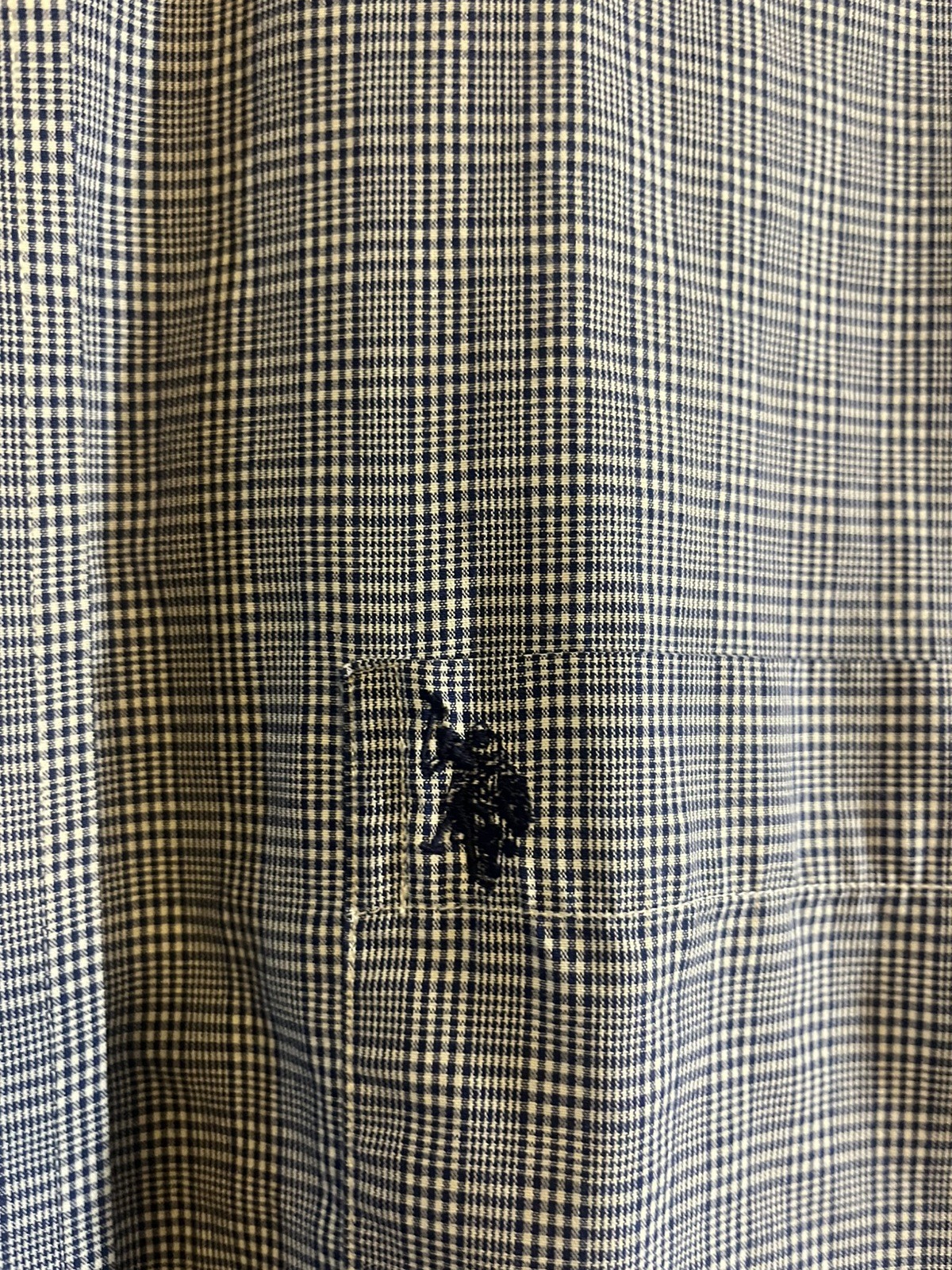 US POLO ASSN MENS DRESS SHIRT BLUE/WHITE REG FIT-XL 17/17-1/2