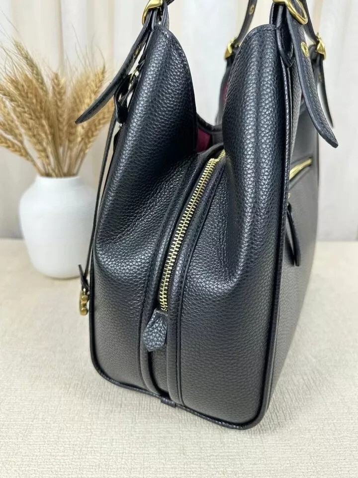 Coach Black Soft Pebble Leather Lori Shoulder Bag