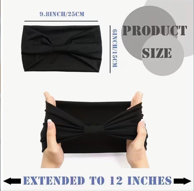 Women’s Yoga Wide Headband Ladies Elastic Boho Hair Band Sports Turban Head Wrap