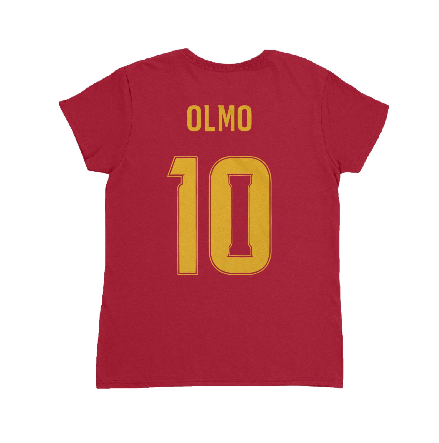 Spain Soccer Pride Olmo 10 Two-Sided Tribute Ladies’ Crewneck T-Shirt