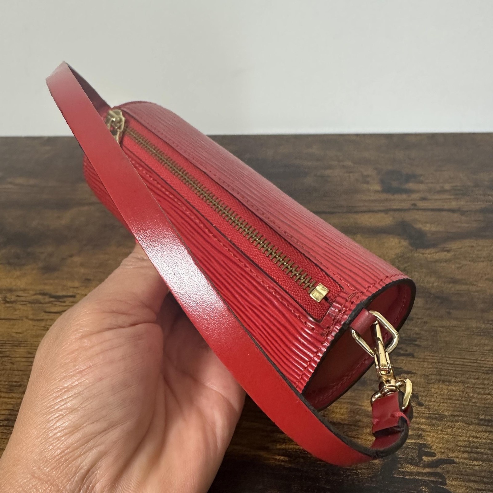 Louis Vuitton Vintage Mini Papillon Shoulder Bag Womens Red Epi Leather France