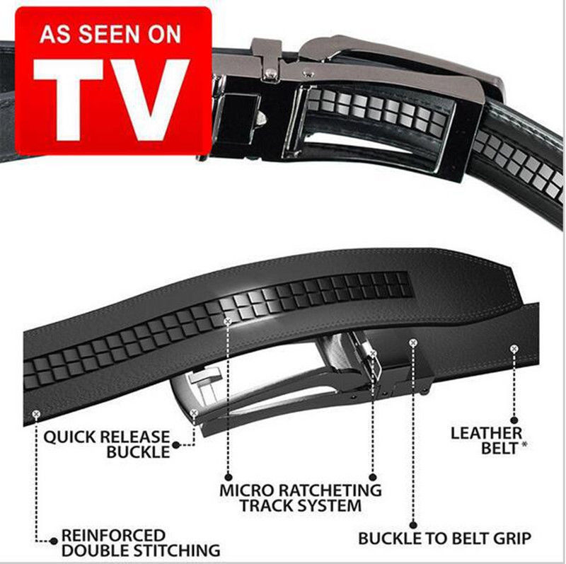 COMFORT CLICK Leather Belt Automatic Adjustable Men Gift As Seen On TV US Seller