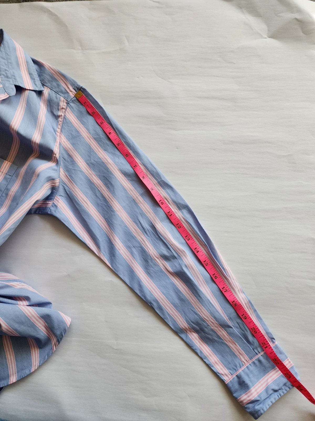 Frank & Eileen Eileen Blue Pink Stripe Italian Cotton Button Shirt Women’s S