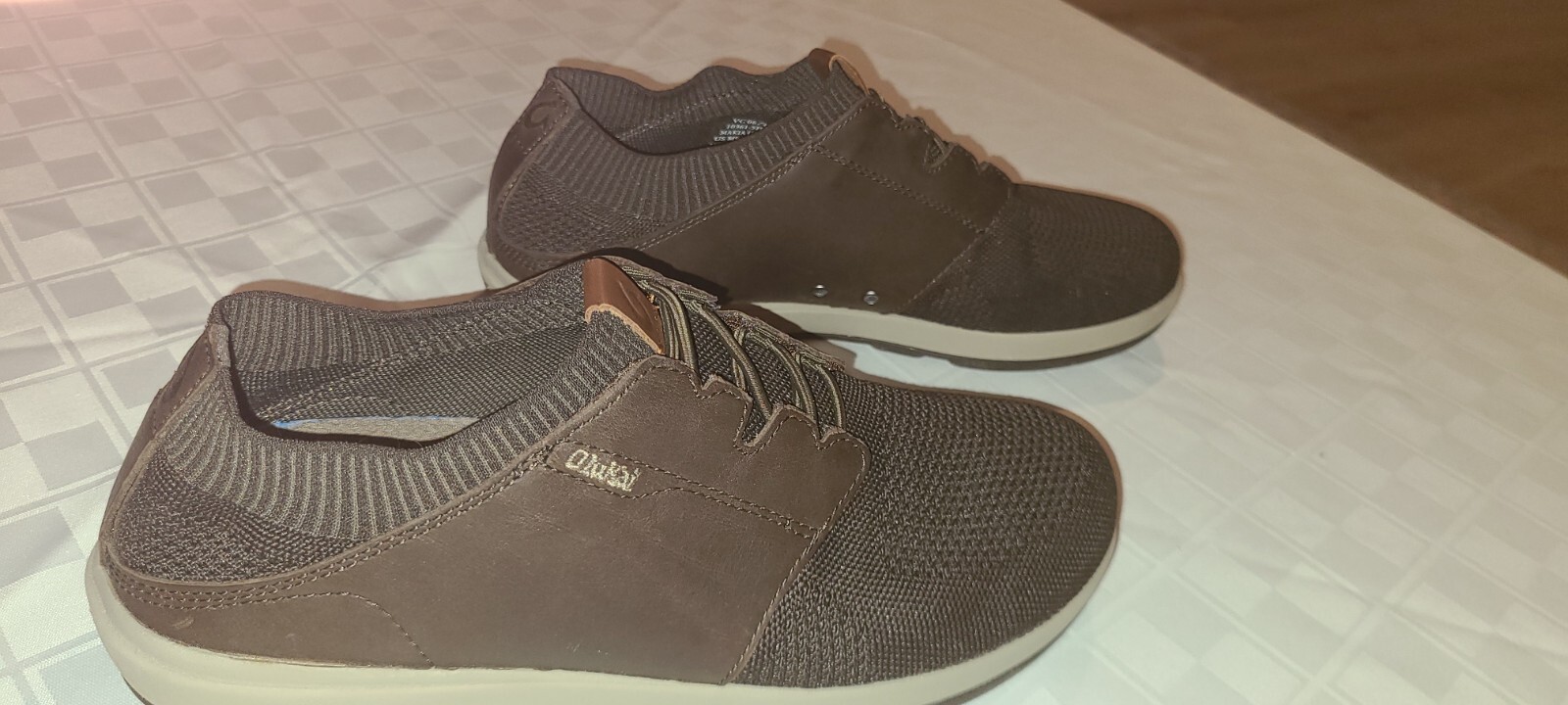 Olukai Nohea Moku Men’s No Tie Boat Shoes 9 brown