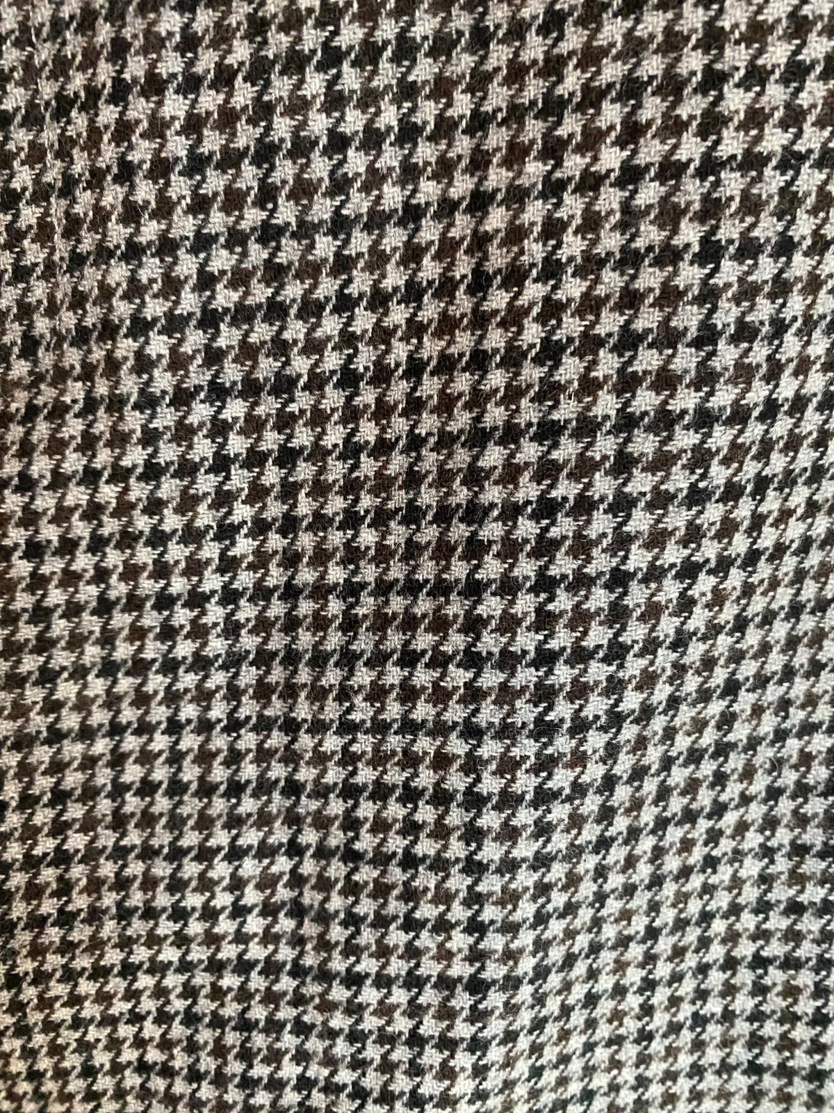 Eddie Bauer Brown Houndstooth Wool Blend Fully Lined Academia Skirt Preppy NEW
