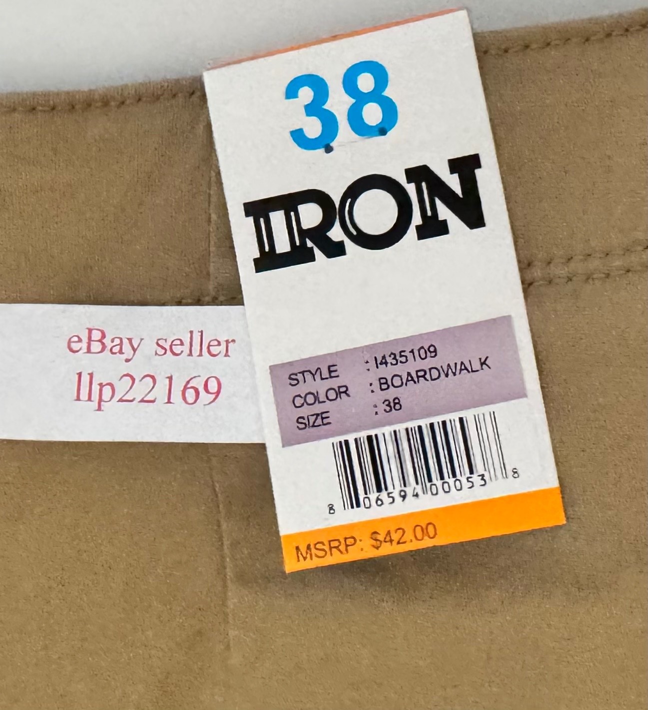IRON CO Men’s Stretch Shorts (SIZE 38) Flex Waist Flat Front BOARDWALK New Tag!