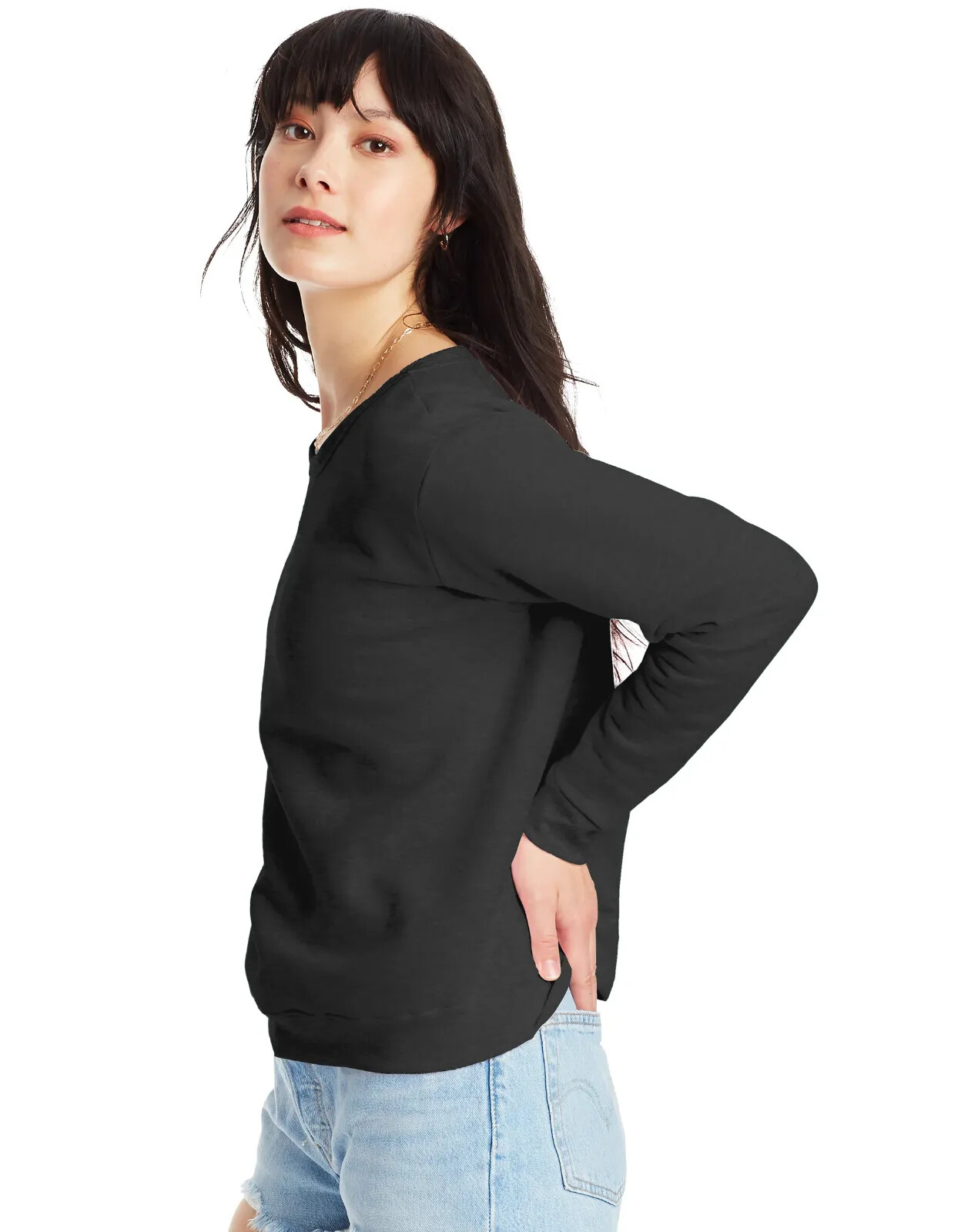 Hanes Women’s Sweatshirt Crew Neck EcoSmart Recycled Cotton-Blend Fleece S-2XL