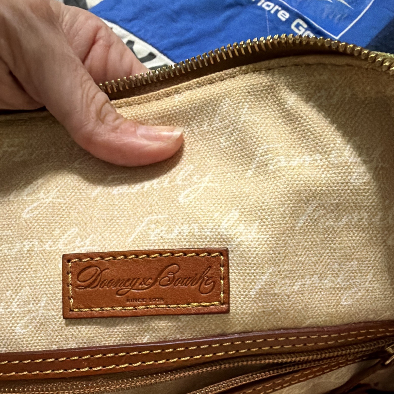 Dooney & Bourke Duck Animal Print Satchel Top Handle Zip Gold Hardware Charm