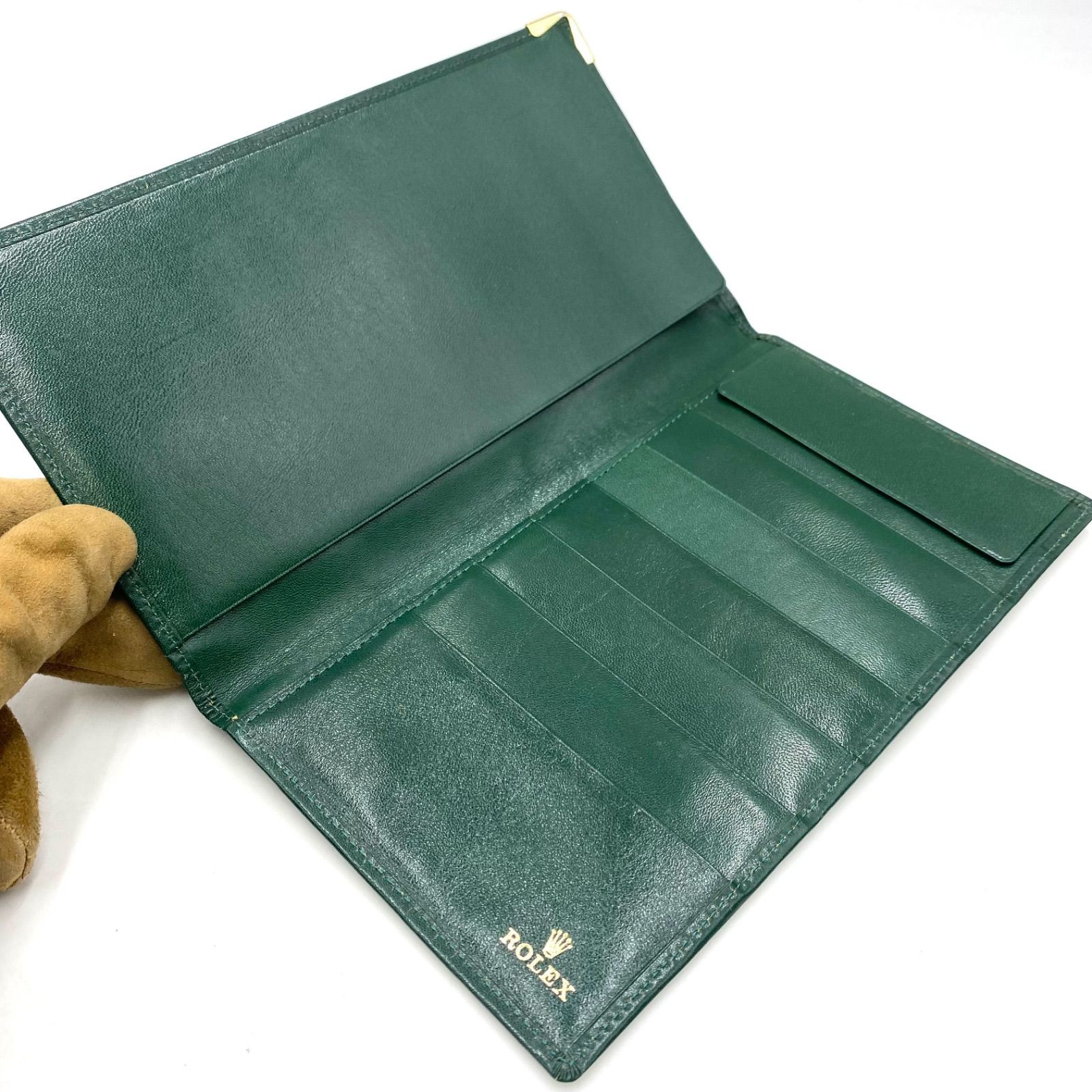 Rolex Novelty Money Clip Green Gold Leather Crown – Used