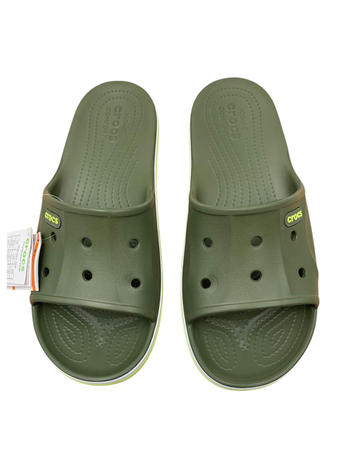 Crocs Bayaband Men’s Slide Sandals Size 10 Army Green Water Friendly