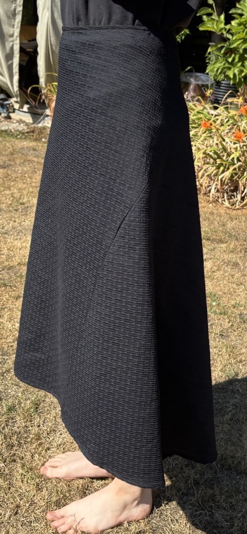 Sally Smith Sydney Skirt Womens Size 8 Textured Wool Mix Hi Low Fully Lined