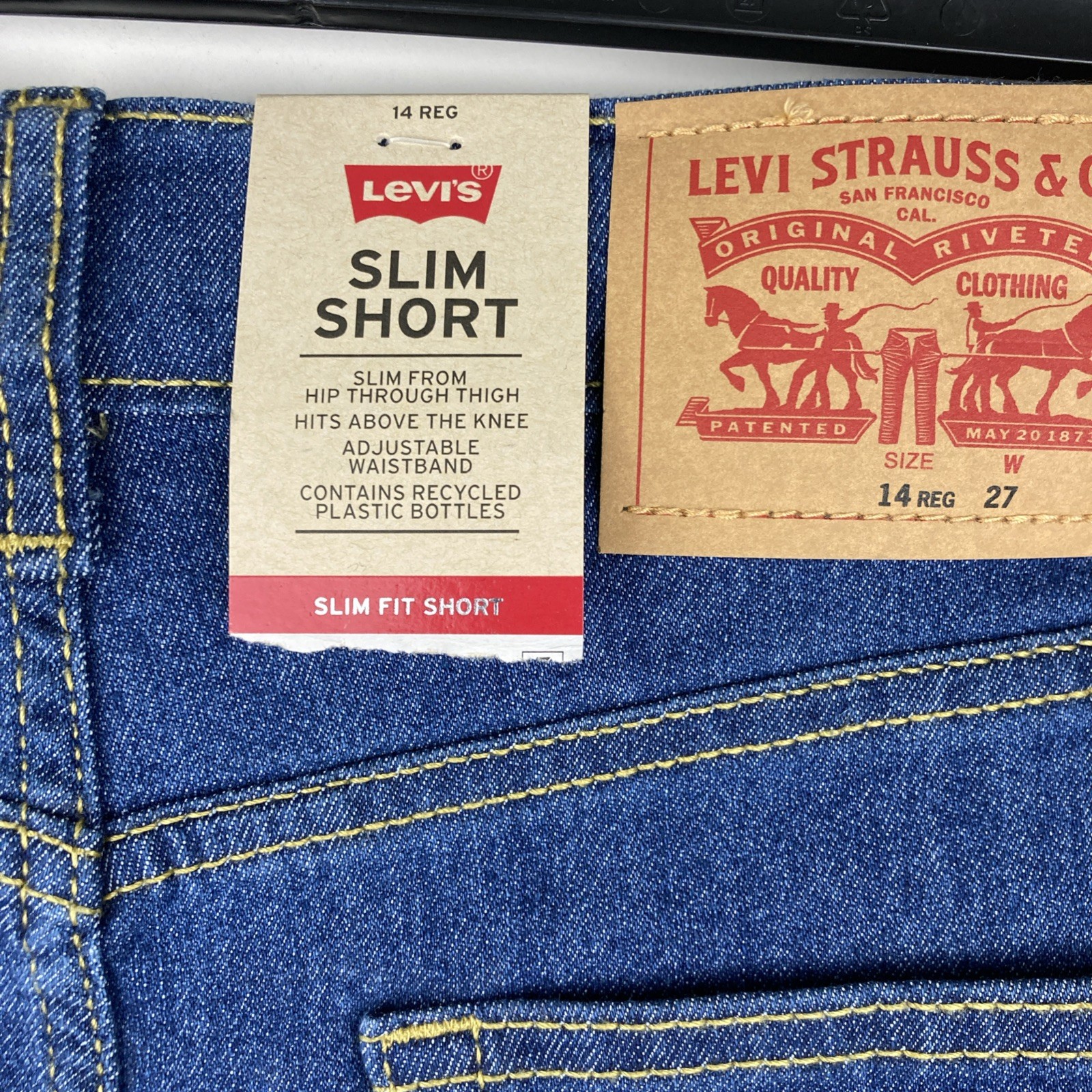 Levi’s Boys Zip Belt Loops Adjustable Waistband Short 14 reg E091303