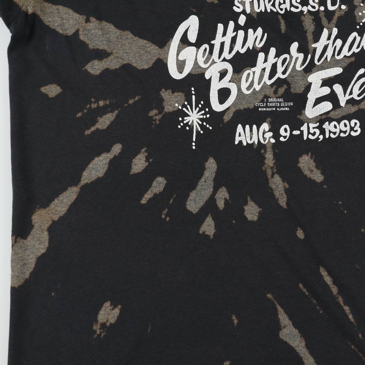 Used 80’S-90’S Jerzees Tie-Dye Pattern Motorcycle T-Shirt Made in USA Men’s …