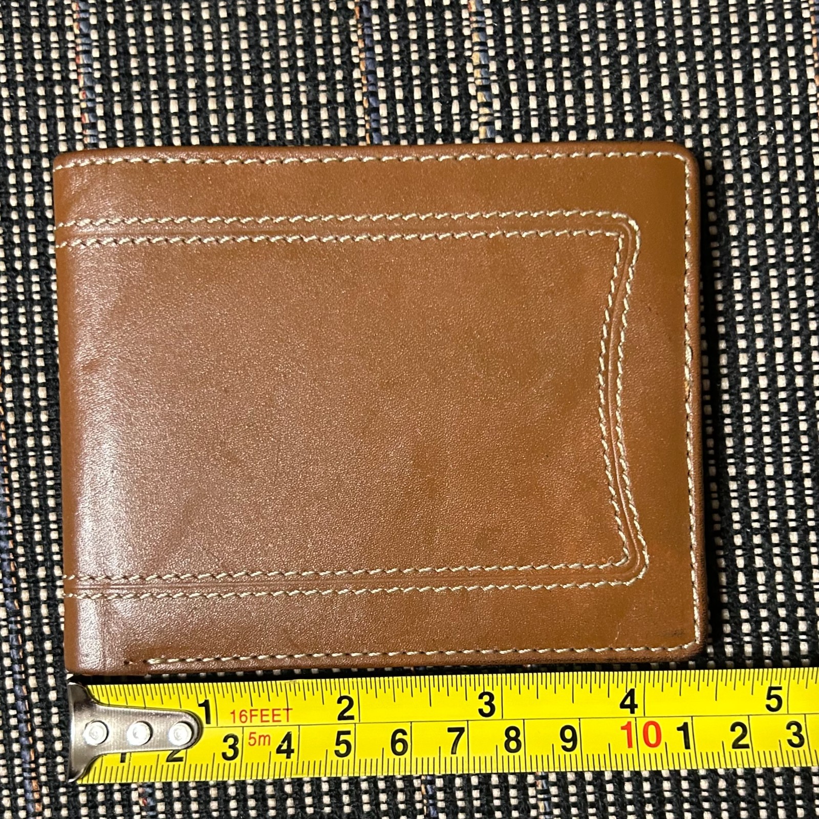 Genuine Brown Leather American Standard Credit Card Holder Case BiFold Wallet