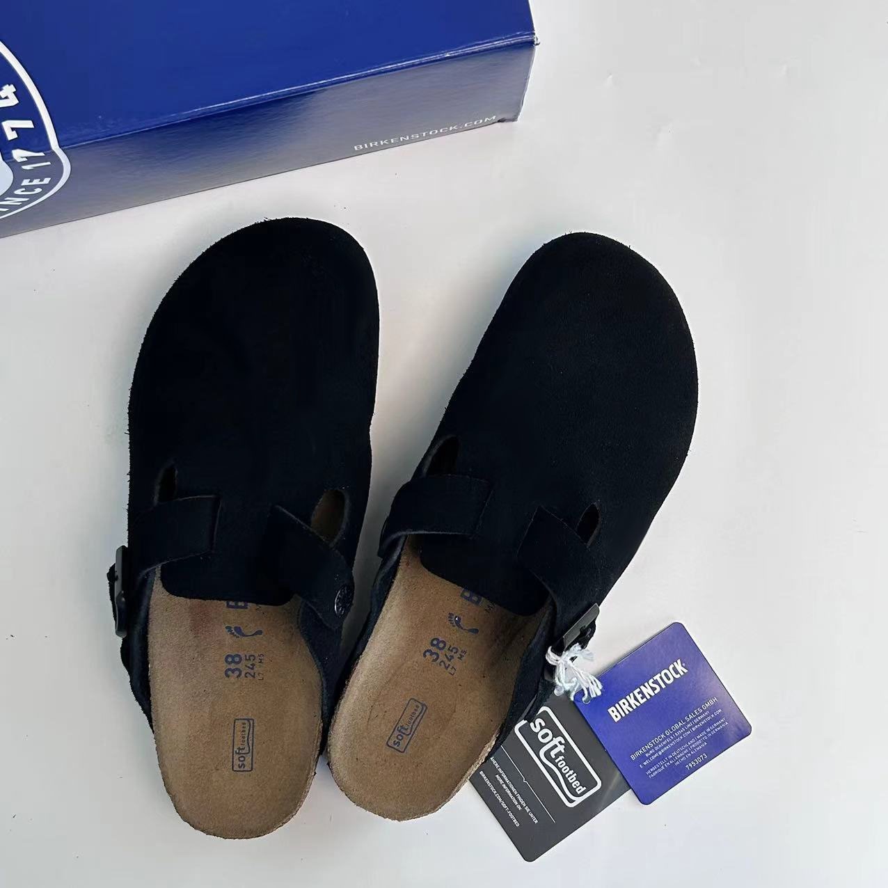 New Birkenstock Boston Suede Leather Soft Footbed Unisex Shoes Clogs -All Colors