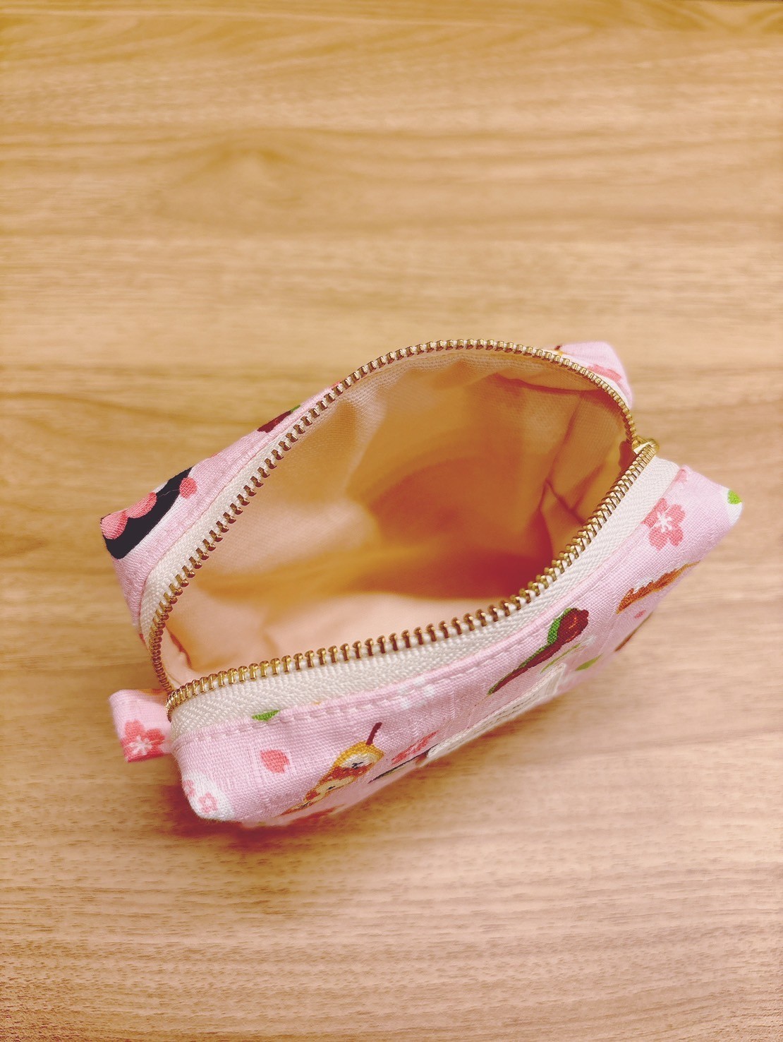Shiba Inu Zipper Pouch – Handmade Cotton Dango Sakura Small Bag Made in Japan