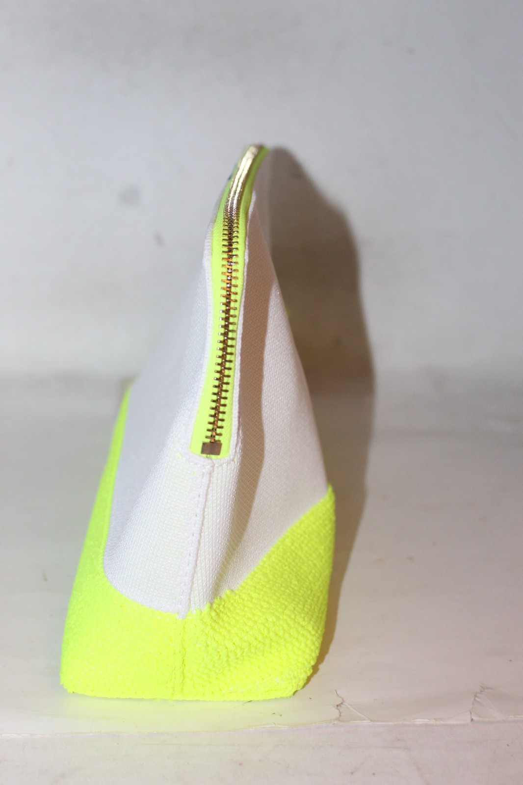 ROTHY’S Women’s Travel Pouch Set White/Neon Yellow Recycled Bag Size Large