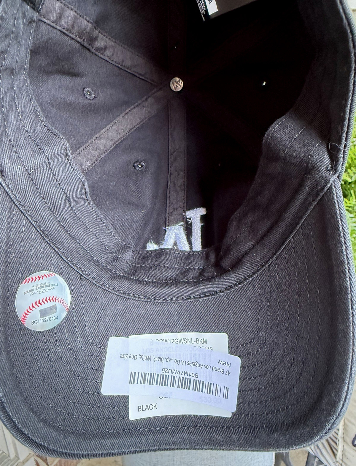 NWT 47 BRAND Los Angeles Dodgers ’47 Clean Up Strapback Hat Black/White