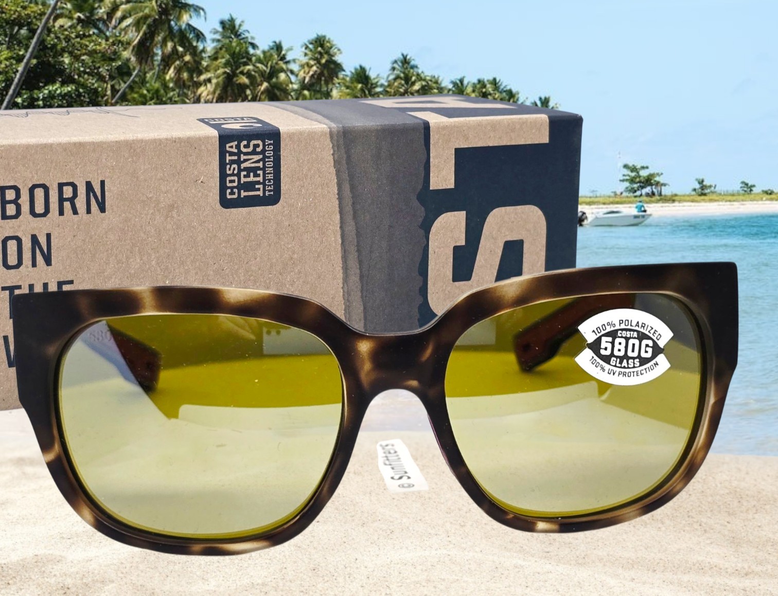 COSTA DEL MAR tortoise/sunrise silver WATERWOMAN polarized 580G sunglasses NEW