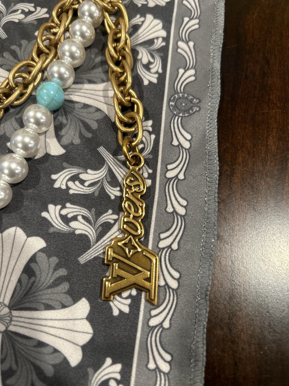 Louis Vuitton Pearl Wallet Chain And Bag Charm