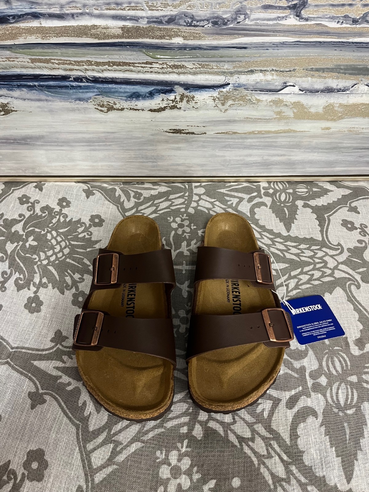 Birkenstock Arizona BS Leather Sandals Dark Brown EU Size 39