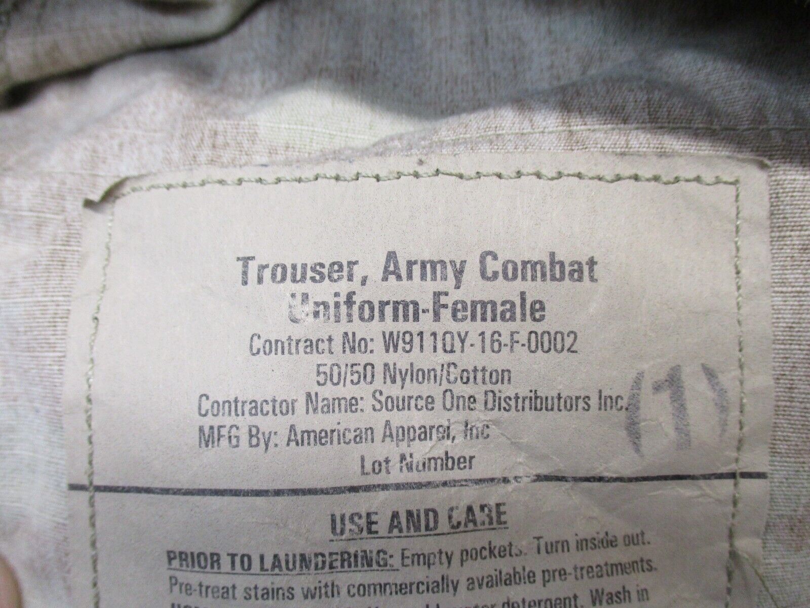 USGI ARMY OCP WOMEN’S TROUSER COMBAT UNIFORM PANTS FEMALE NON-FR NORMAL MATERIAL