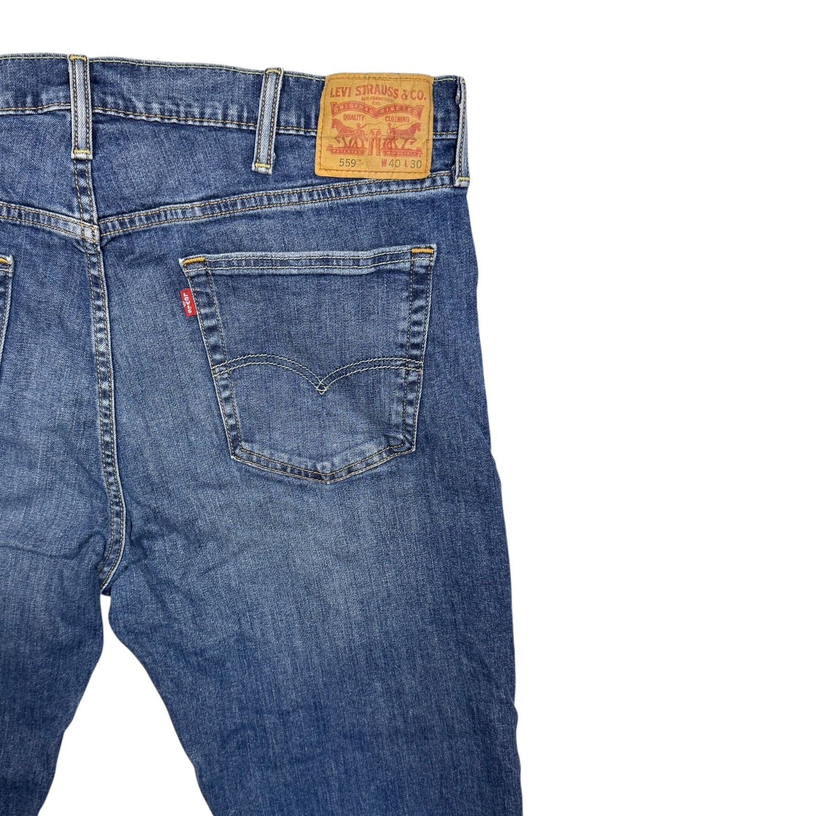 Levi’s 559 Navy Blue Straight Leg Relaxed Fit Zip Fly Men’s Jeans Size 40W 29L