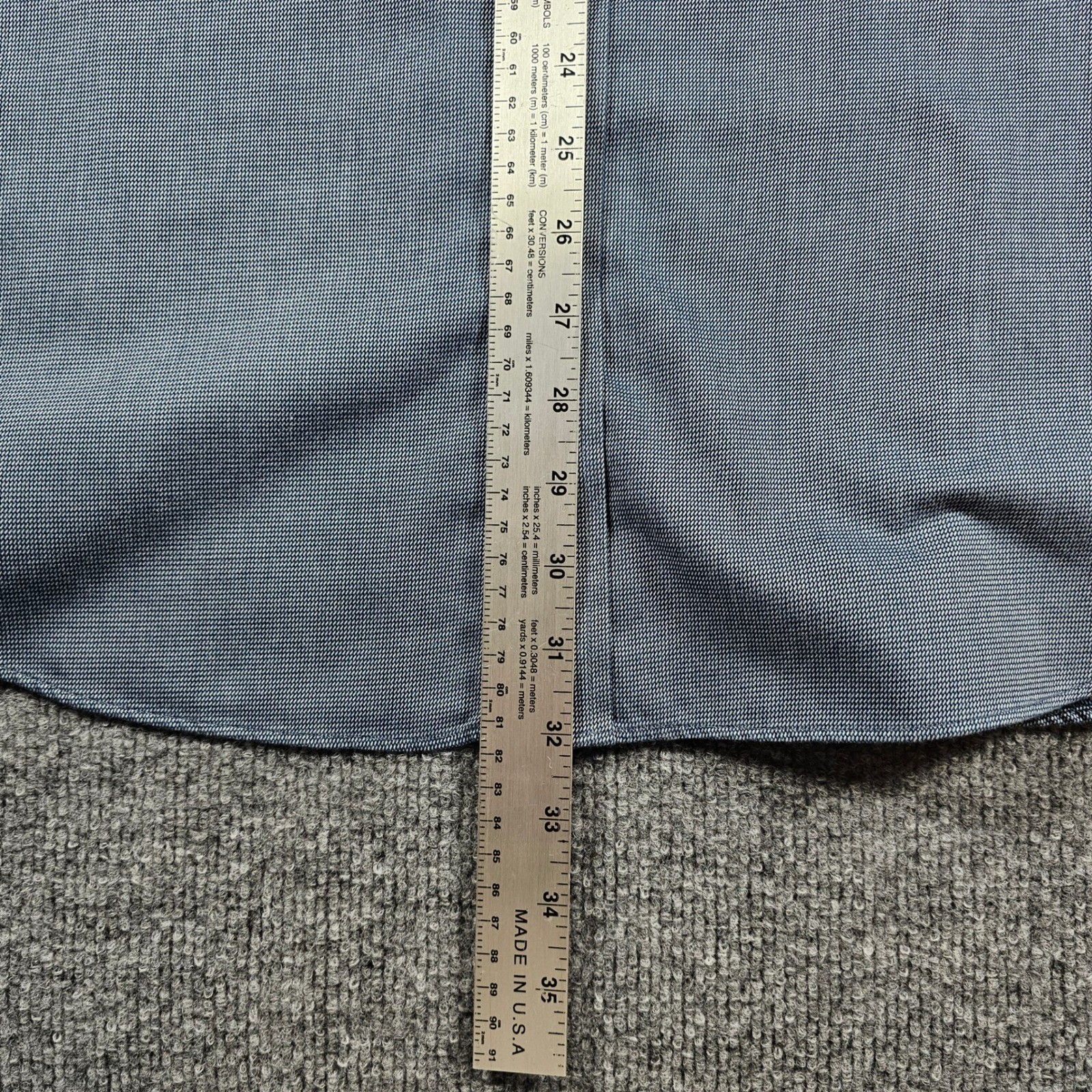 Banana Republic Mens XL Blue No-Iron Tailored Slim Fit Micro Pattern Dress Shirt