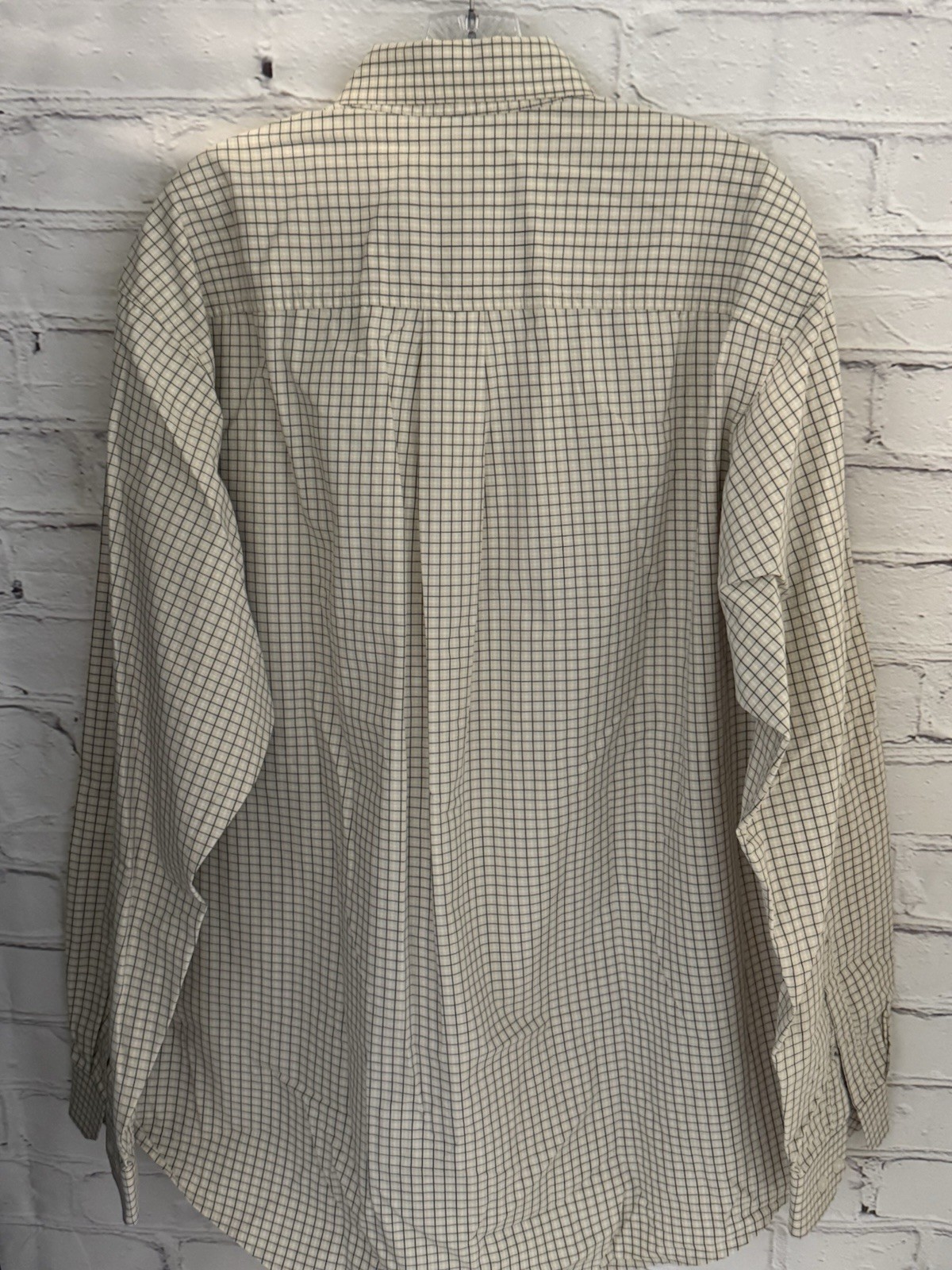 Cinch Blue/Beige/White Plaid Button Front Oxford Shirt 100% Cotton EUC Men’s L