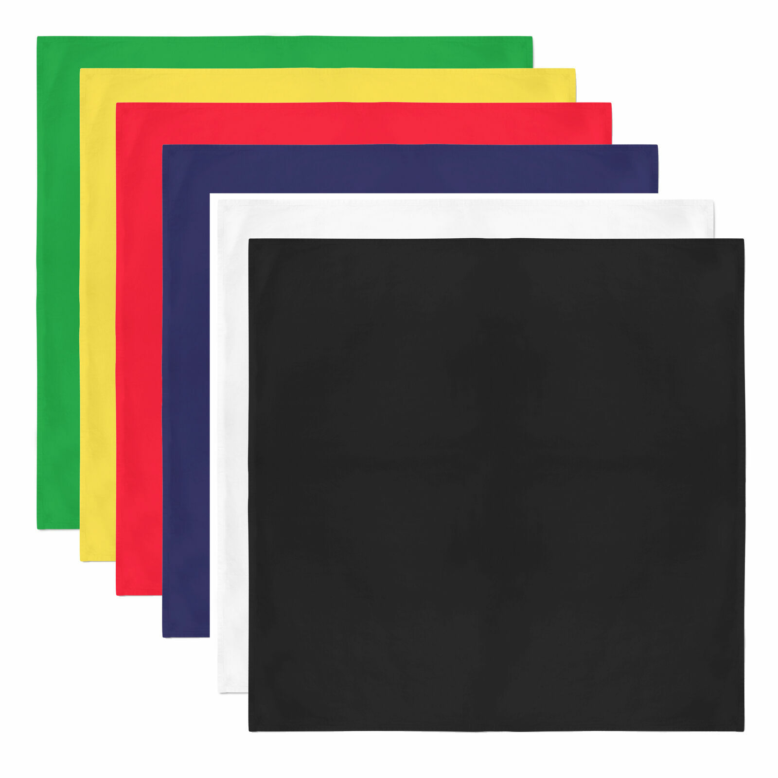 5 Extra Large Cotton Plain Bandanas 27 x 27 Inches – Party and Decoration –