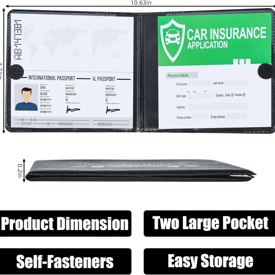 Auto Registration and Insurance Card Holder 2 Packs Car Document ID Holder Gl…