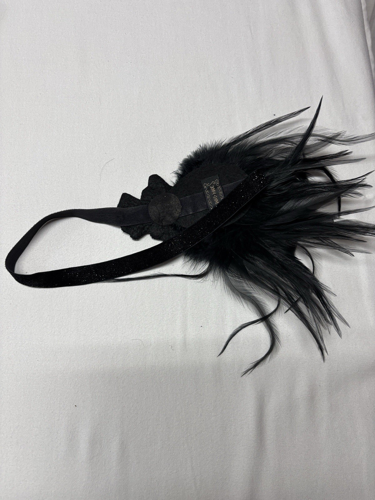 Black Sequin Fringe Midi Dress with Art Deco Beading and headpiece party costume