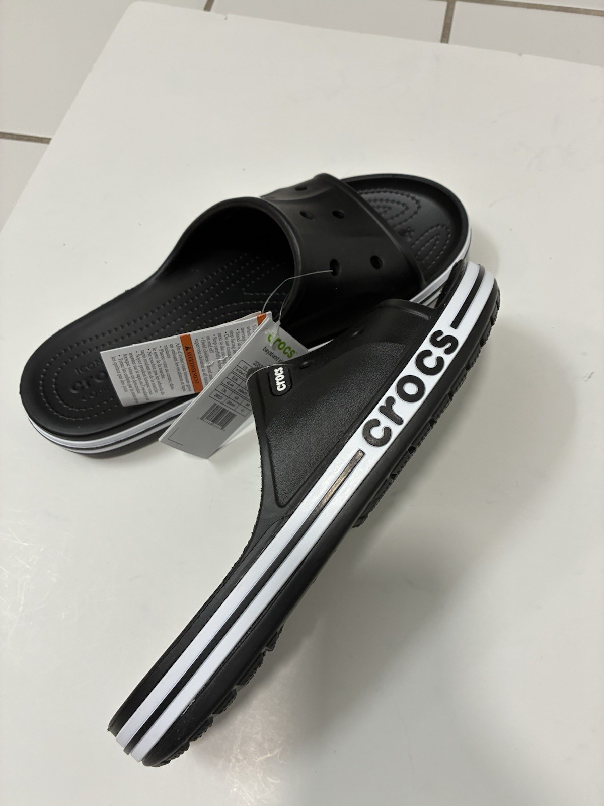 Crocs Men and Women’s Bayaband Black Slide Sandals Mens Size 10
