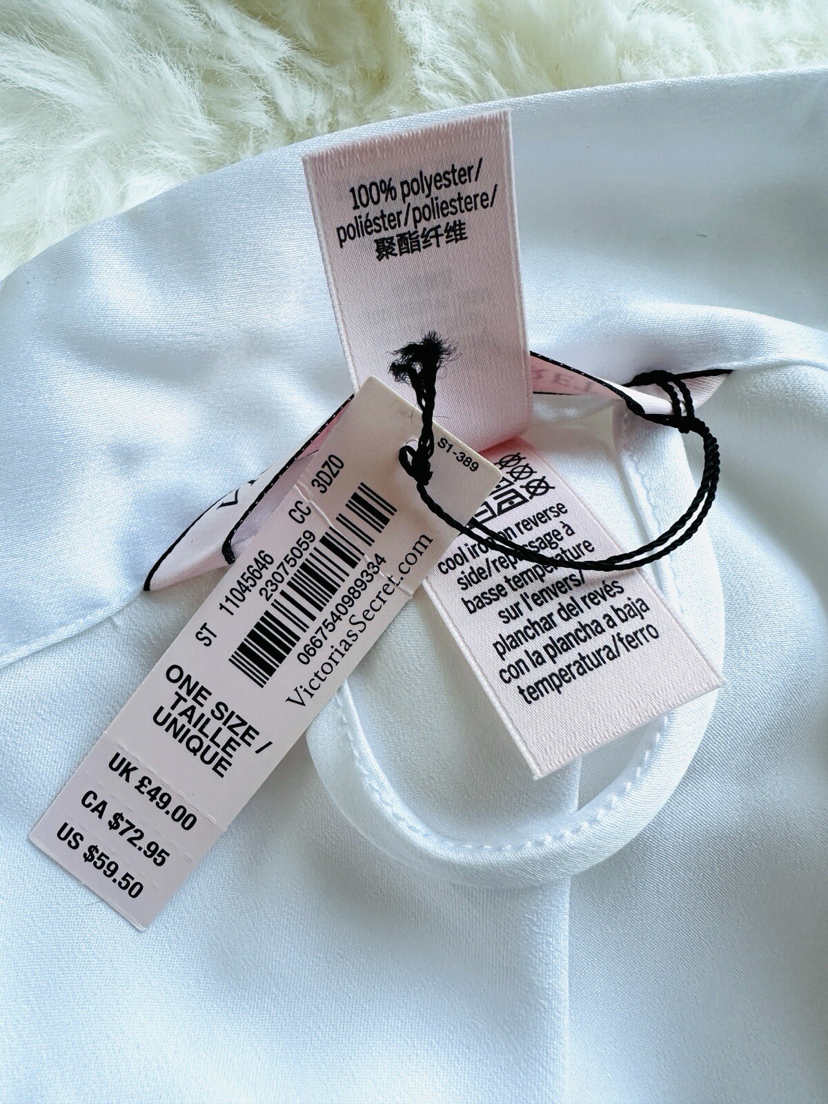 NWT Victoria Secret Robe Bride Bridal Collection One Size White Blue Satin Feel