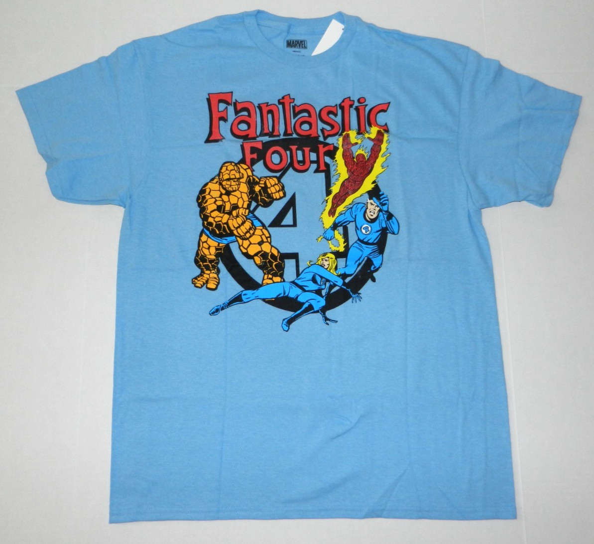 Marvel Fantastic Four Comic Blue Shirt New