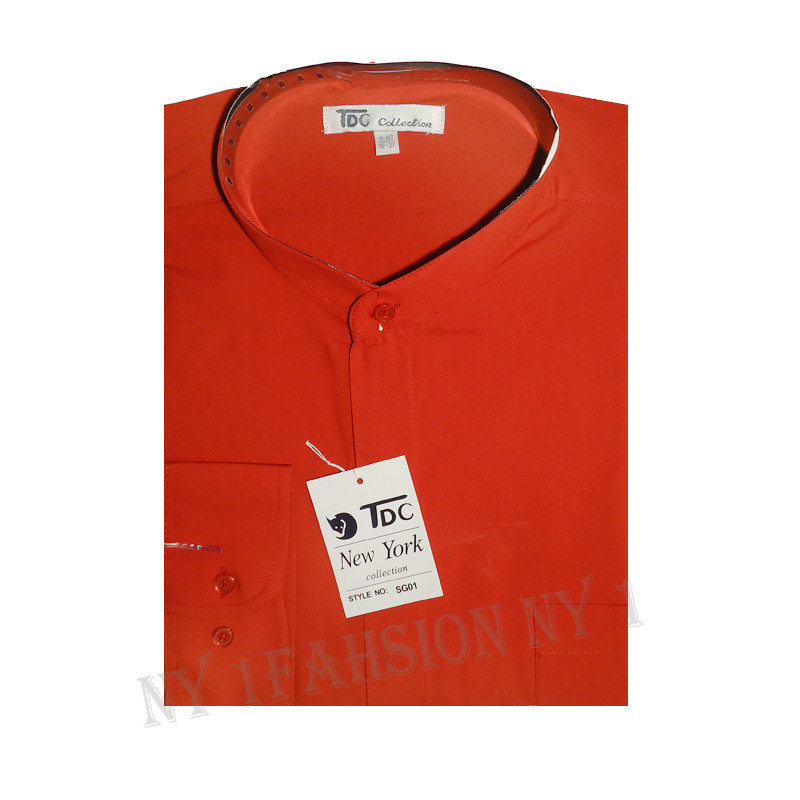 Mens’ Mandarin Collar ( banded collar) Dress Shirt Cotton Blend Style SG01