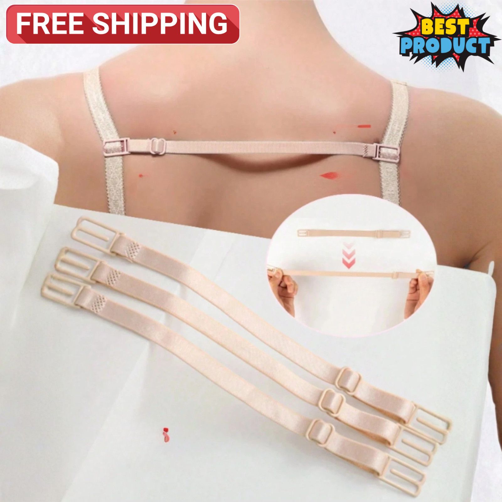 Anti Slip Straps Clips Holder Bra Women Non-Slip Adjustable Bra Sports Rope Back