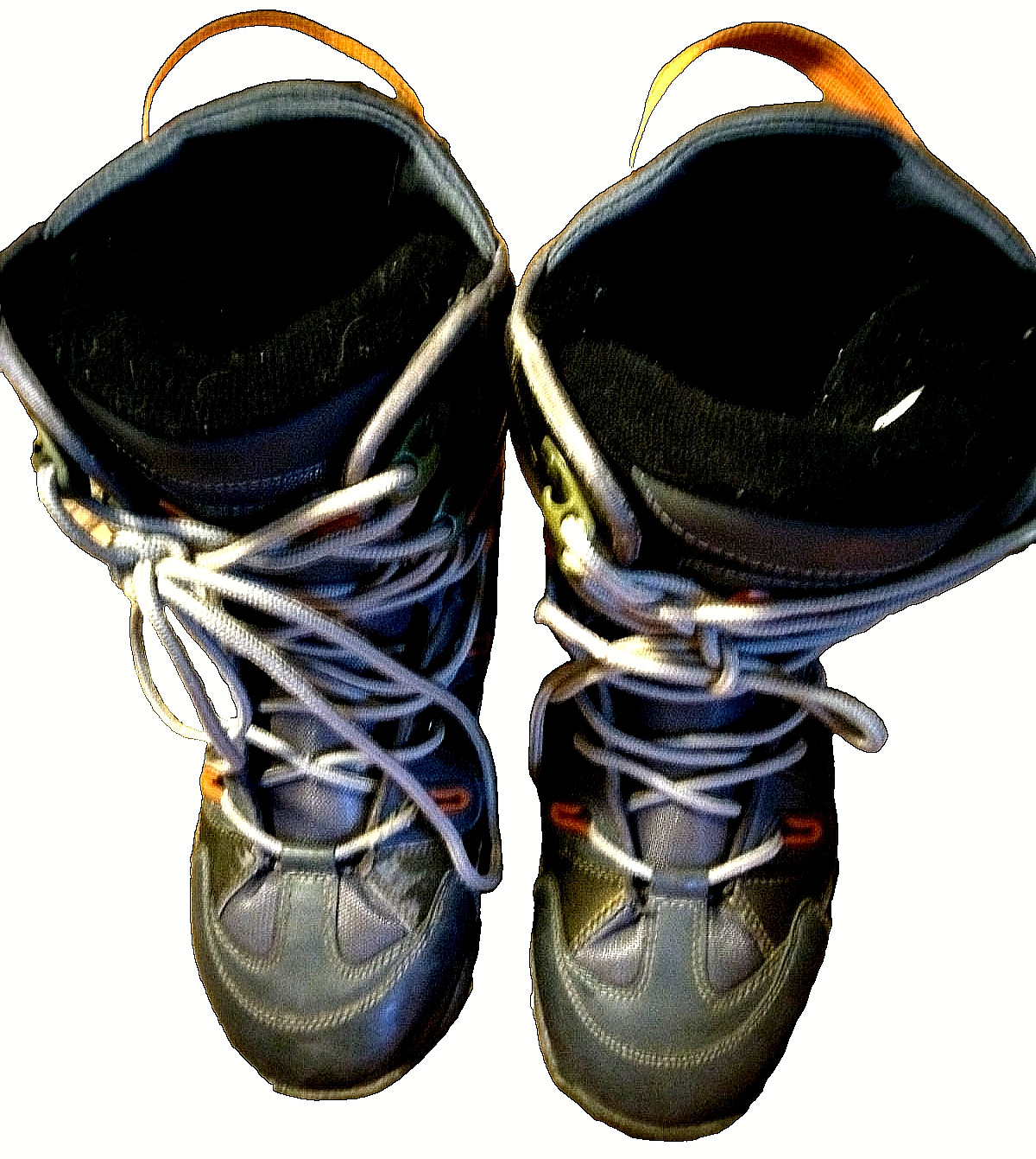 Men’s Zuma Snow Boots Size 10 Charcoal Grey Orange Trim Ties Lace up