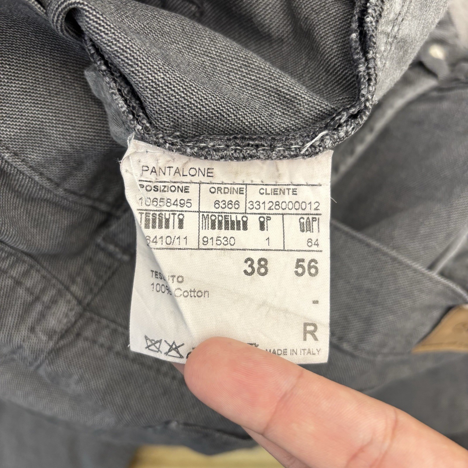 Canali Pants Mens Size 37×29 (56) Gray Cotton Luxury Made In Italy Casual