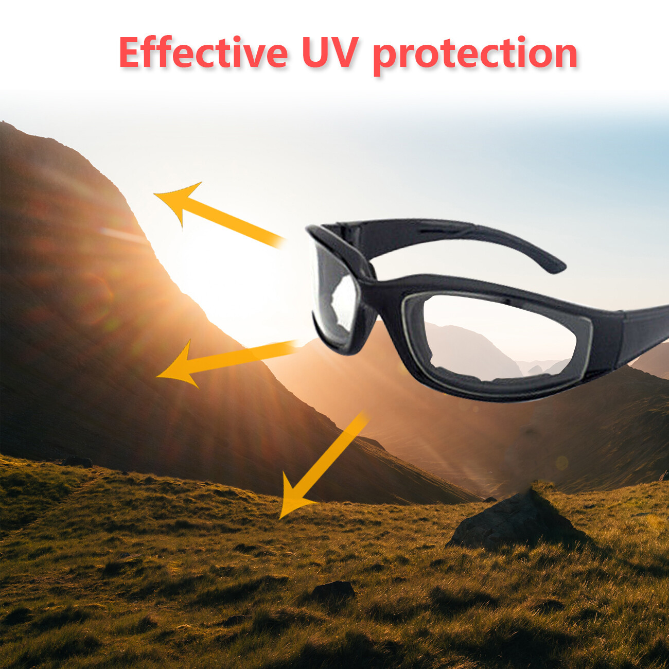 Motorcycle Riding Sunglasses Eye Goggles Bike Glasses Outdoor UV400 Clear Lens