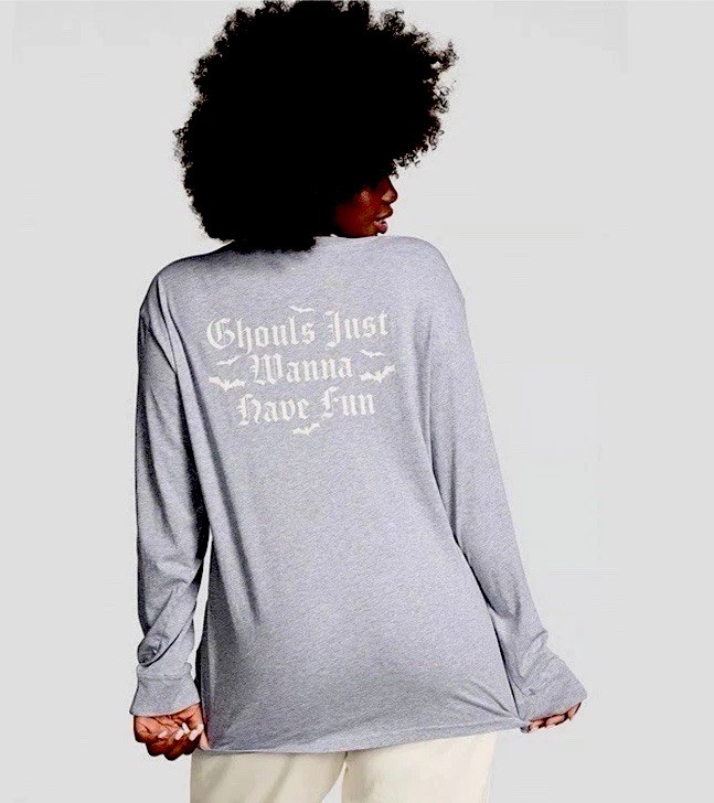 Victoria’s Secret PINK Long Sleeve Tee (Ghouls Just Wanna Have Fun) Halloween S