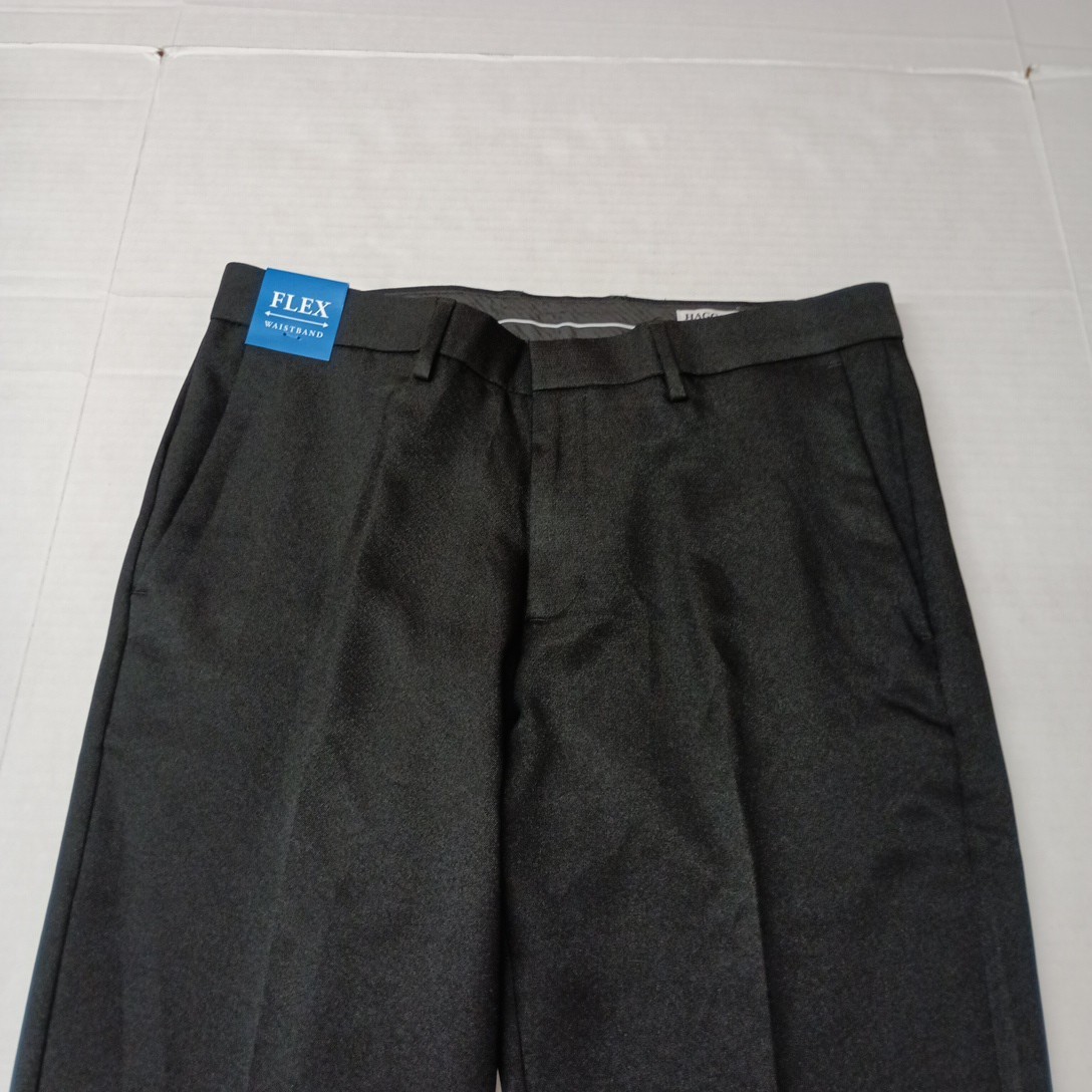 Haggar Men’s All Day Comfort Slim-Straight Fit Pants Size 32×30 Black New