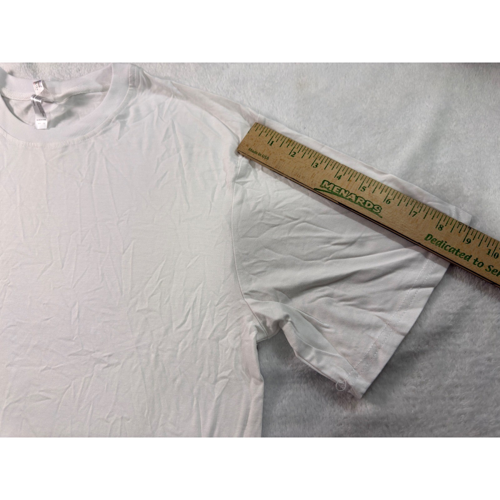 White Bamboo Cotton Blend Short Sleeve Crewneck T-Shirt Mens Large UPF 50+