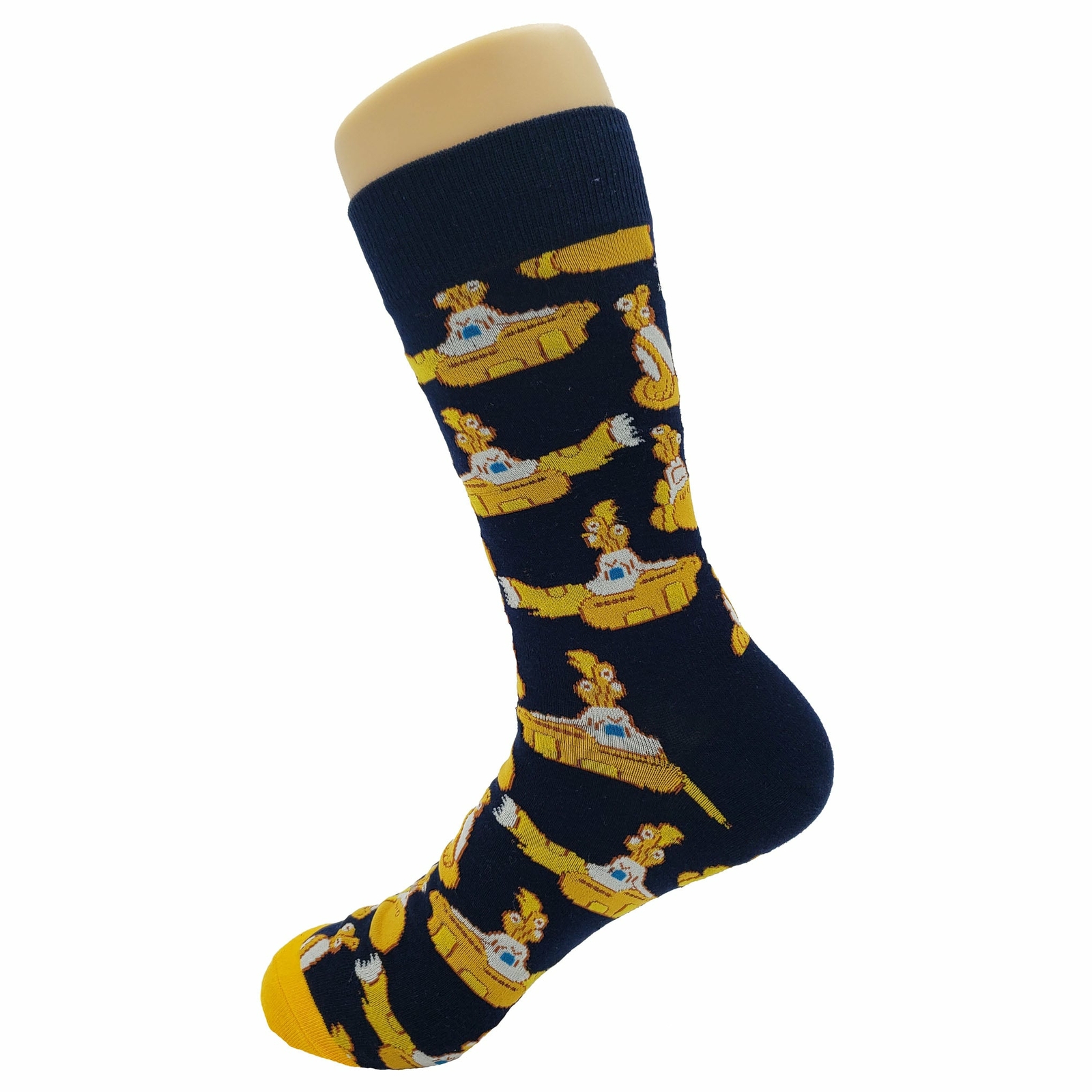 NWT Yellow Submarine Dress Socks Novelty Men 8-12 Black Crazy Fun Sockfly