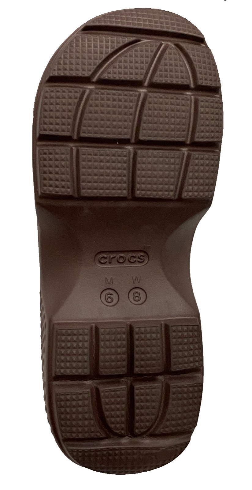 NWOT Crocs Stomp Unisex Platform Brown Slides Size US W 8 M 6