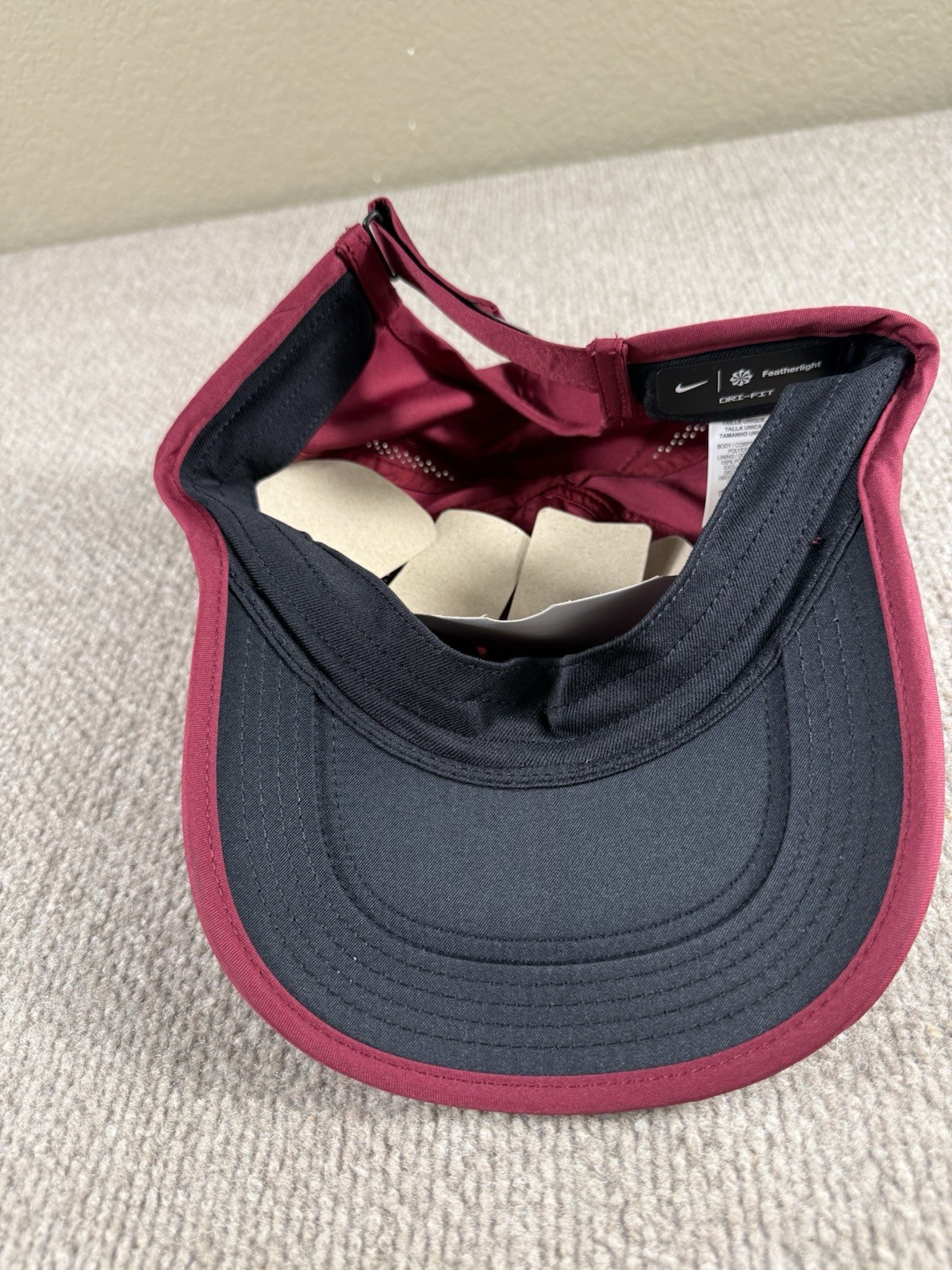 Nike Dri-Fit AeroBill Team Featherlight Maroon CJ7082-692 Adjustable Running Hat
