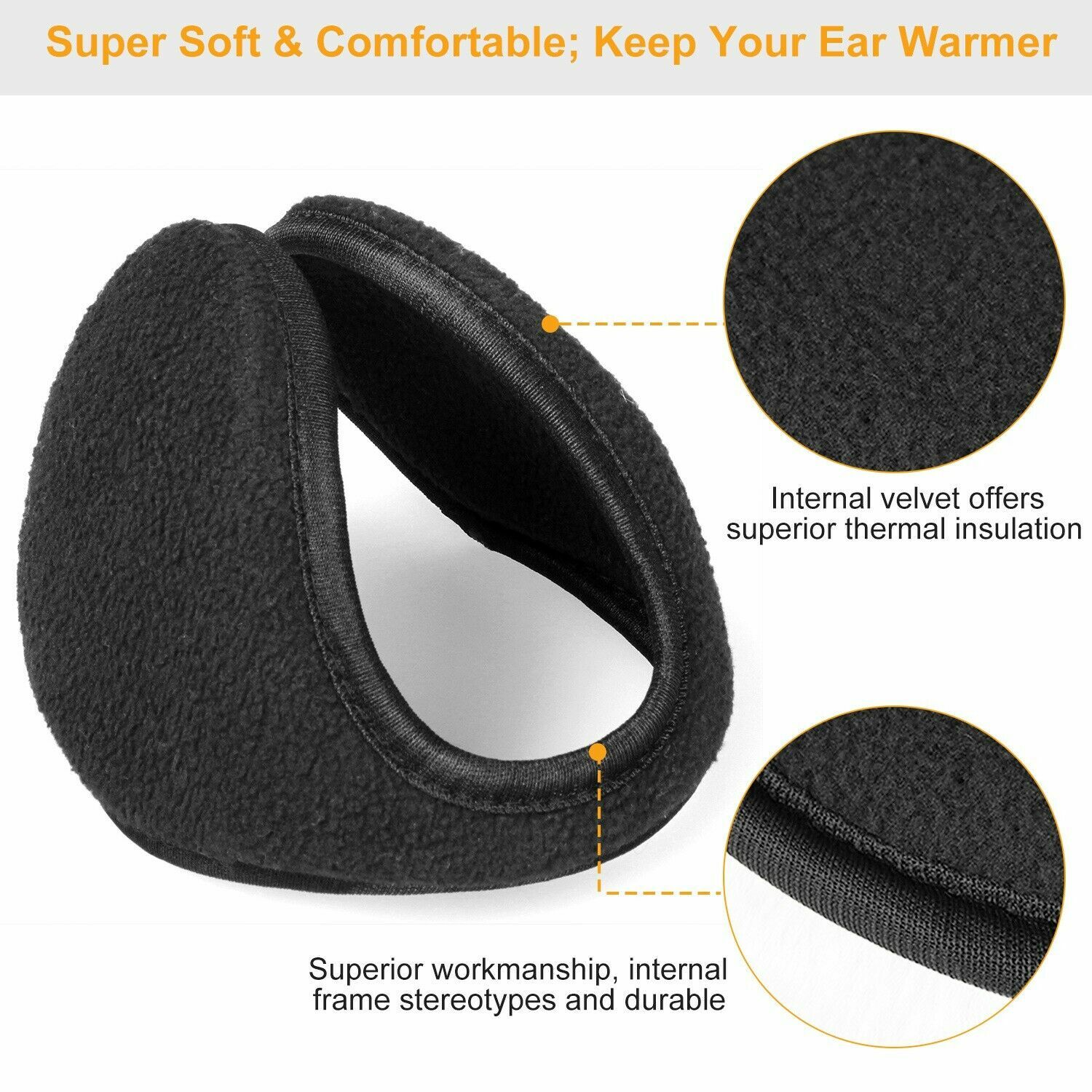 Ear Muffs Fleece Insulation Winter Ear Warmer Men Women Behind the Head Band lot