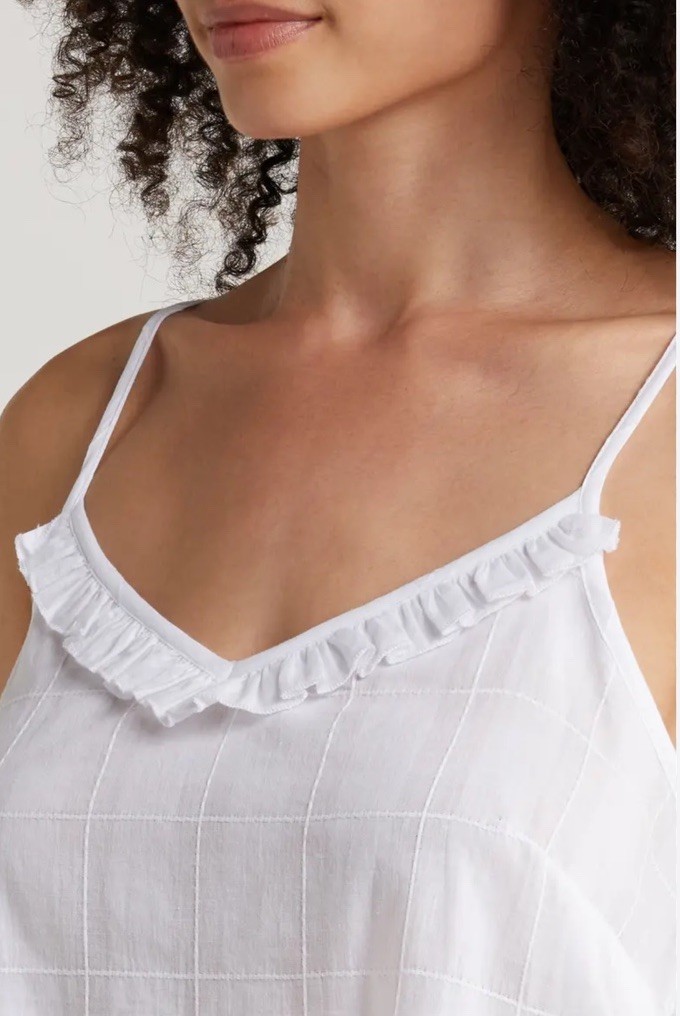 Papinelle Ivy Ruffle Organic Cotton Short Nightgown White NWT Size Small