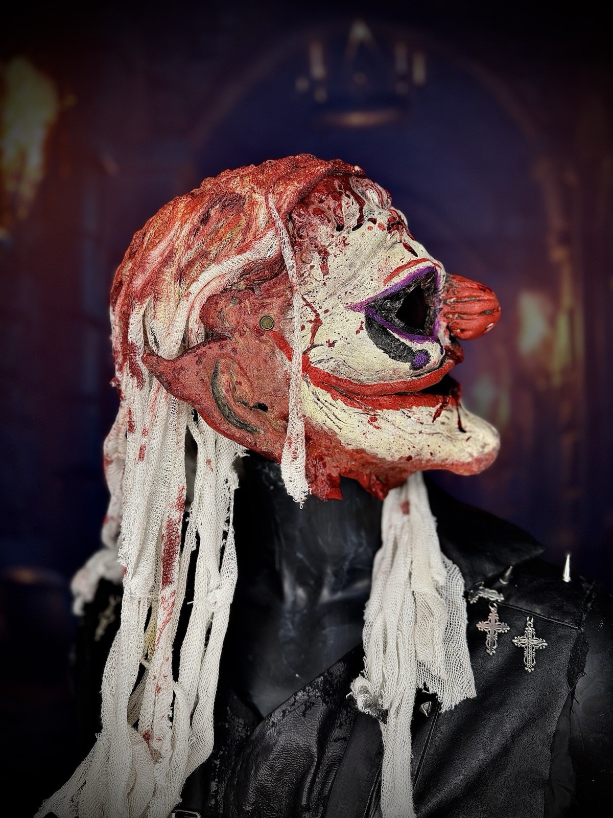 “Creep Show” Scary Clown Fear Face Fx FullheadMask by Rey Fear (Handmade/signed