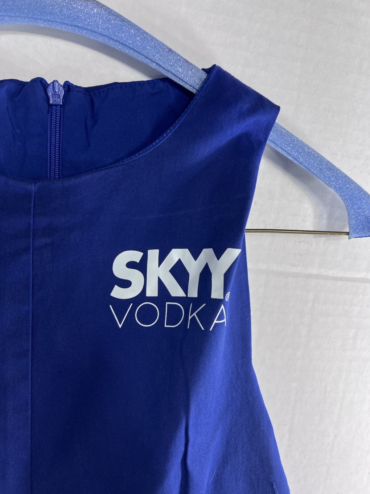 SKYY Vodka MEDIUM Cocktail Party Dress Womens PROMO Blue Bartender Holiday